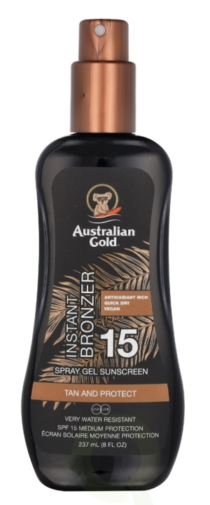 Australian Gold Spray Gel Instant Bronzer SPF15 237 ml ryhmässä KAUNEUS JA TERVEYS / Ihonhoito / Rusketus / Aurinkosuoja @ TP E-commerce Nordic AB (C64350)