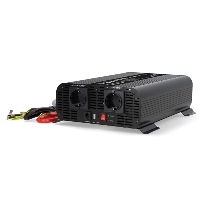 Nedis Invertteri Puhdas Siniaalto | Tulojännite: 12 V DC | Laitteen lähtövirran liittimet: Type F (CEE 7/3) / USB-A / USB-C™ | 230 V AC 50 Hz | 2000 W | Lähtöliitännän huipputeho: 4000 W | Ruuviliitin | Puhdas siniaalto | Sulake | Musta ryhmässä KOTI, TALOUS JA PUUTARHA / Sähkö & Valaistus / Jännitemuuntimet @ TP E-commerce Nordic AB (C64461)