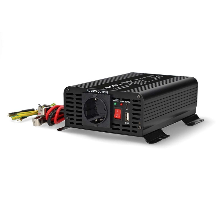 Nedis Invertteri Puhdas Siniaalto | Tulojännite: 12 V DC | Laitteen lähtövirran liittimet: Type F (CEE 7/3) / USB-A / USB-C™ | 230 V AC 50 Hz | 300 W | Lähtöliitännän huipputeho: 600 W | Ruuviliitin | Puhdas siniaalto | Sulake | Musta ryhmässä KOTI, TALOUS JA PUUTARHA / Sähkö & Valaistus / Jännitemuuntimet @ TP E-commerce Nordic AB (C64463)