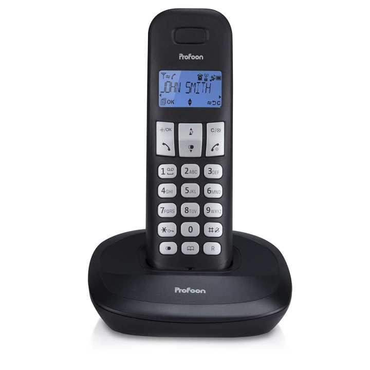 Profoon PDX-1100 DECT puhelin, jossa 1 luuri musta ryhmässä KODINELEKTRONIIKKA / Ääni & Kuva / Kiinteät puhelimet / Langattomat puhelimet @ TP E-commerce Nordic AB (C64485)