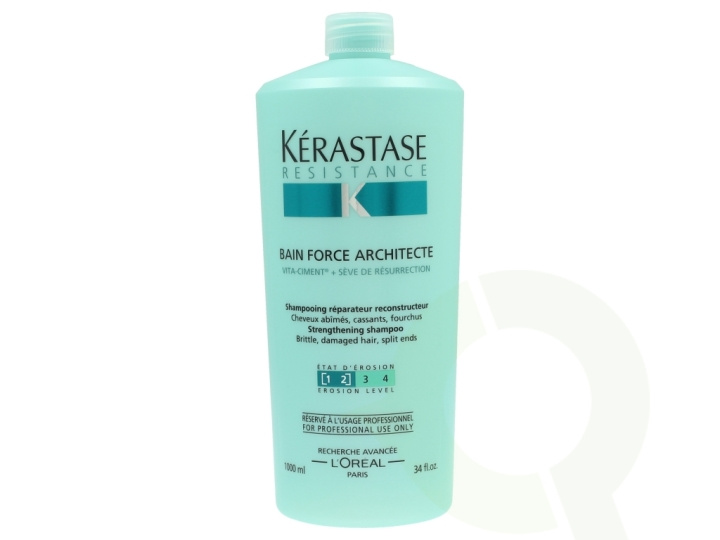 Kerastase Resistance Bain Force Architecte Shampoo 1000 ml Brittle, Damaged Hair, Split Ends ryhmässä KAUNEUS JA TERVEYS / Hiukset &Stailaus / Hiustenhoito / Shampoo @ TP E-commerce Nordic AB (C64691)