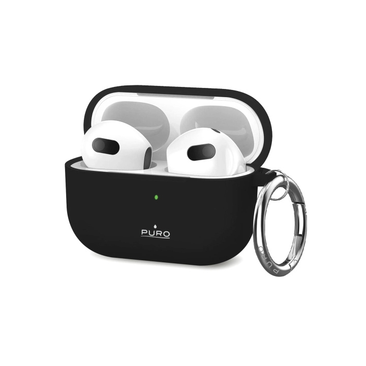 Puro Apple AirPods 3 Icon Case w/hook, Black ryhmässä KODINELEKTRONIIKKA / Ääni & Kuva / Kuulokkeet & Tarvikkeet / Tarvikkeet @ TP E-commerce Nordic AB (C65293)