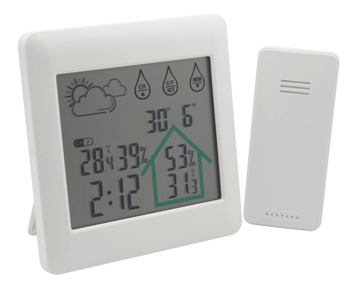 Nordic Quality Wireless weather station w in-outdoor temperature ryhmässä KOTI, TALOUS JA PUUTARHA / Tuulettimet ja ilmastointilaitteet / Lämpömittarit ja sääasemat @ TP E-commerce Nordic AB (C65793)