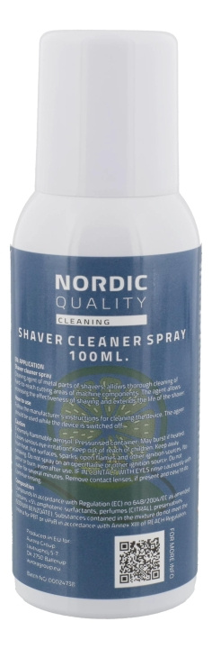 Nordic Quality Cleaning Spray for Shavers, 100ml ryhmässä KAUNEUS JA TERVEYS / Hiukset &Stailaus / Sheivaus ja trimmaus / Partakoneet Tarvikkeet @ TP E-commerce Nordic AB (C65871)