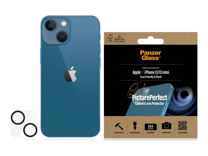 PanzerGlass Objektiv beskyttelse Sort Transparent Apple iPhone 13 ryhmässä ÄLYPUHELIMET JA TABLETIT / Puhelimen suojakotelo / Apple / iPhone 13 @ TP E-commerce Nordic AB (C65889)