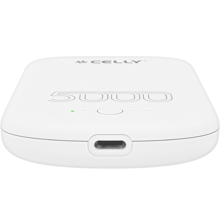 Celly MAGPB5000PRO PowerBank 10W MagSafe Trådlös laddning 5000mAh Vit ryhmässä ÄLYPUHELIMET JA TABLETIT / Laturit & Kaapelit / Powerbanks @ TP E-commerce Nordic AB (C65981)