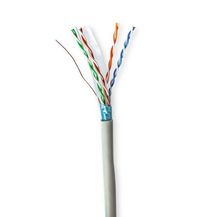 Nedis Verkkokaapeli | CAT6 | Kiinteä | F/UTP | CCA | 100.0 m | Sisäkäyttöön | Pyöreä | PVC | Harmaa | Vetolaatikko ryhmässä TIETOKOONET & TARVIKKEET / Kaapelit & Sovittimet / Verkko / Cat6 @ TP E-commerce Nordic AB (C66020)