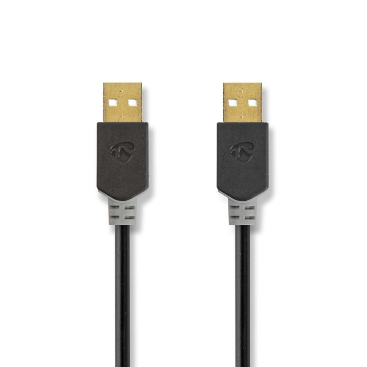 Nedis USB kaapeli | USB 2.0 | USB-A Uros | USB-A Uros | 480 Mbps | Kullattu | 2.00 m | Pyöreä | PVC | Antrasiitti | Laatikko ryhmässä TIETOKOONET & TARVIKKEET / Kaapelit & Sovittimet / USB / USB-A / Kaapelit @ TP E-commerce Nordic AB (C66057)