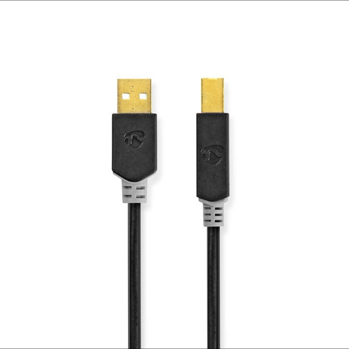 Nedis USB kaapeli | USB 2.0 | USB-A Uros | USB-B Uros | 480 Mbps | Kullattu | 1.00 m | Pyöreä | PVC | Antrasiitti | Laatikko ryhmässä TIETOKOONET & TARVIKKEET / Kaapelit & Sovittimet / USB / USB-A / Kaapelit @ TP E-commerce Nordic AB (C66060)