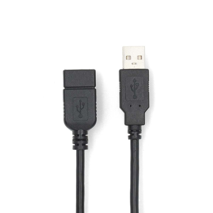 Nedis USB kaapeli | USB 2.0 | USB-A Uros | USB-A Naaras | 480 Mbps | Niklattu | 3.00 m | Pyöreä | PVC | Musta | Laatikko ryhmässä TIETOKOONET & TARVIKKEET / Kaapelit & Sovittimet / USB / USB-A / Kaapelit @ TP E-commerce Nordic AB (C66074)