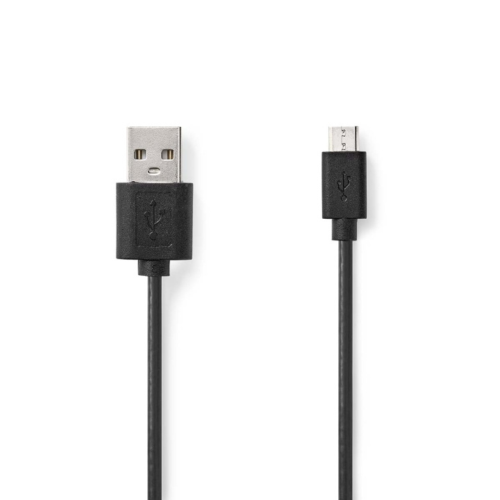 Nedis USB kaapeli | USB 2.0 | USB-A Uros | USB Micro-B Uros | 7.5 W | 480 Mbps | Niklattu | 1.00 m | Pyöreä | PVC | Musta | Label ryhmässä ÄLYPUHELIMET JA TABLETIT / Laturit & Kaapelit / Kaapelit / MicroUSB-kaapelit @ TP E-commerce Nordic AB (C66130)