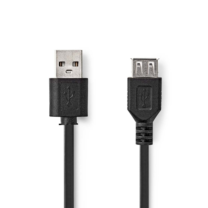 Nedis USB kaapeli | USB 2.0 | USB-A Uros | USB-A Naaras | 480 Mbps | Niklattu | 0.20 m | Pyöreä | PVC | Musta | Kirjekuori ryhmässä TIETOKOONET & TARVIKKEET / Kaapelit & Sovittimet / USB / USB-A / Kaapelit @ TP E-commerce Nordic AB (C66150)