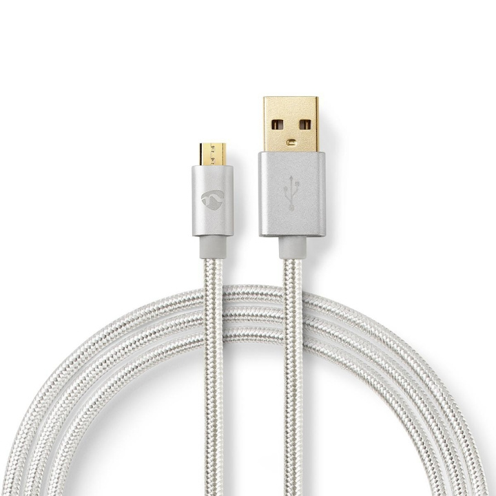 Nedis USB kaapeli | USB 2.0 | USB-A Uros | USB Micro-B Uros | 10 W | 480 Mbps | Kullattu | 3.00 m | Pyöreä | Nailon / Punottu | Alumiini | Laatikko kannella ja ikkunalla ryhmässä TIETOKOONET & TARVIKKEET / Kaapelit & Sovittimet / USB / Micro-USB / Kaapelit @ TP E-commerce Nordic AB (C66173)