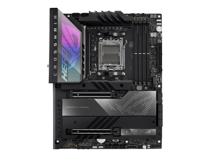 ASUS ROG CROSSHAIR X670E HERO ATX AM5 AMD X670 ryhmässä TIETOKOONET & TARVIKKEET / Tietokoneen komponentit / Emolevyt @ TP E-commerce Nordic AB (C66329)