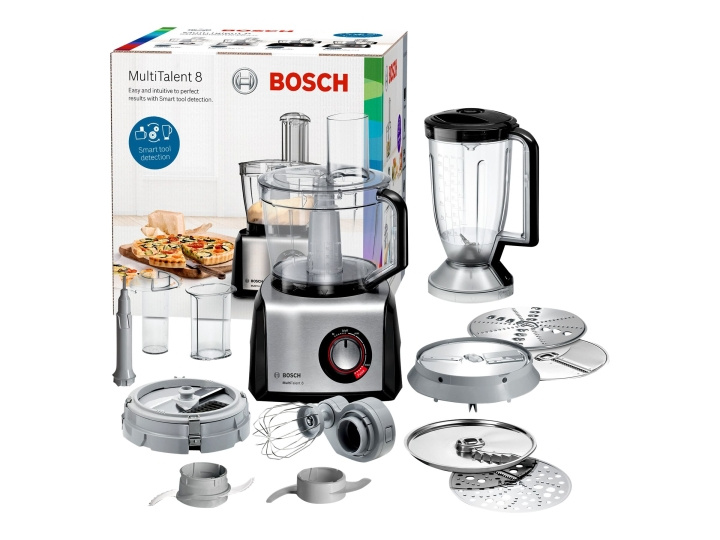 Bosch MultiTalent 8 MC812M865 Köksmaskin 3,9 liter Borstat rostfritt stål/svart ryhmässä KOTI, TALOUS JA PUUTARHA / Kodinkoneet / Yleiskoneet ja monitoimikoneet / Yleiskoneet @ TP E-commerce Nordic AB (C66446)