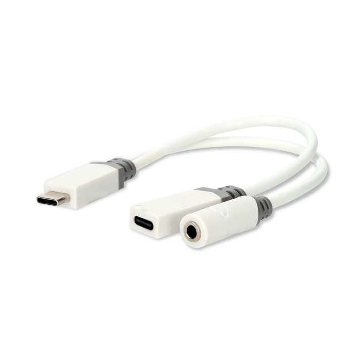 Nedis USB-C™ Sovitin | USB 2.0 | USB-C™ Uros | USB-C™ Naaras / 3.5 mm naaras | 0.10 m | Pyöreä | Kullattu | PVC | Valkoinen | Laatikko ryhmässä ÄLYPUHELIMET JA TABLETIT / Laturit & Kaapelit / Sovittimet @ TP E-commerce Nordic AB (C66639)