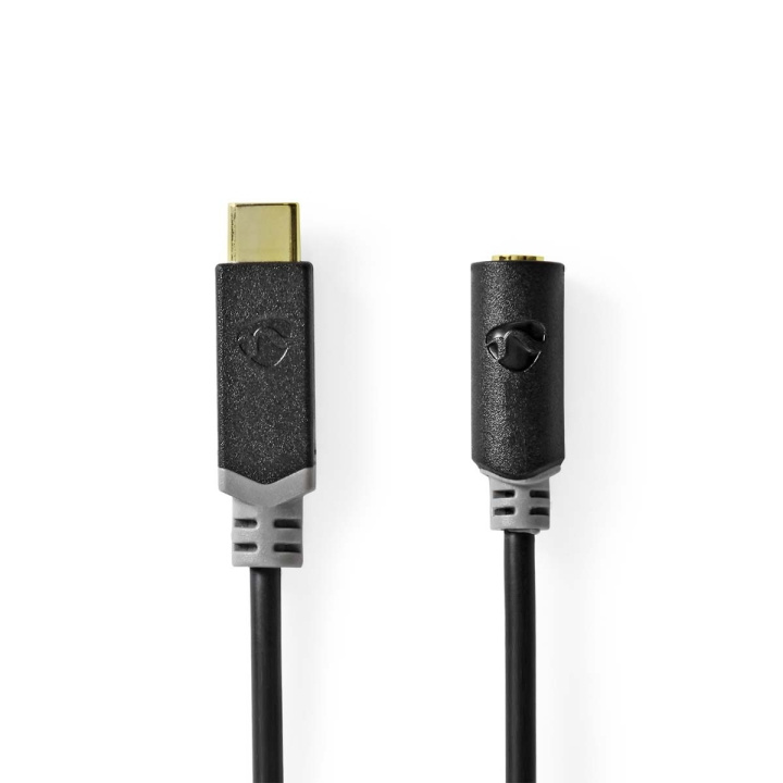 Nedis USB-C™ Sovitin | USB 2.0 | USB-C™ Uros | 3.5 mm naaras | 1.00 m | Pyöreä | Kullattu | PVC | Musta | Laatikko ryhmässä ÄLYPUHELIMET JA TABLETIT / Laturit & Kaapelit / Sovittimet @ TP E-commerce Nordic AB (C66642)