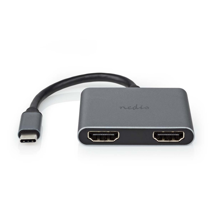 Nedis USB-C™ Sovitin | USB 3.2 Gen 1 | USB-C™ Uros | 2x HDMI™ | 4K@30Hz | 0.10 m | Pyöreä | Niklattu | PVC | Musta | Laatikko ryhmässä ÄLYPUHELIMET JA TABLETIT / Laturit & Kaapelit / Sovittimet @ TP E-commerce Nordic AB (C66655)