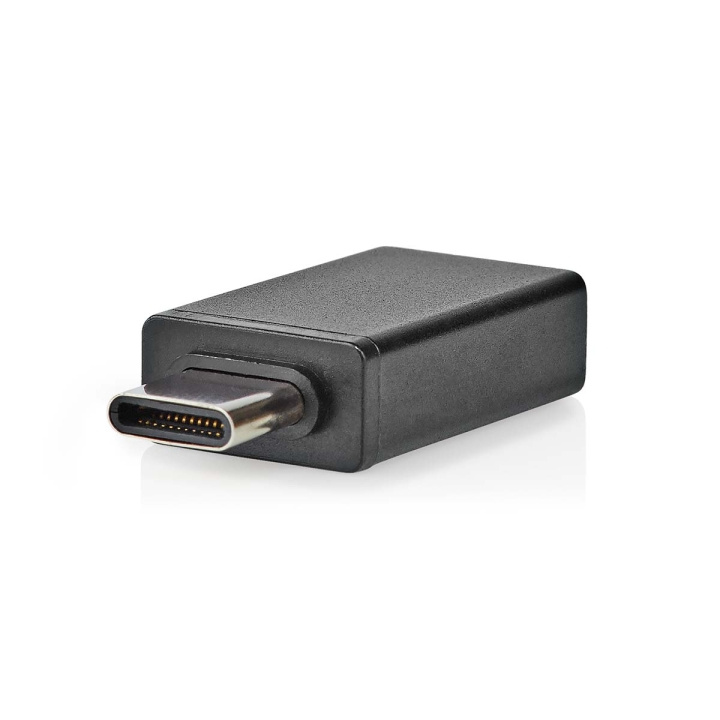 Nedis USB-C™ Sovitin | USB 3.2 Gen 1 | USB-C™ Uros | USB-A Naaras | 5 Gbps | OTG | Pyöreä | Niklattu | Musta | Laatikko ryhmässä ÄLYPUHELIMET JA TABLETIT / Laturit & Kaapelit / Sovittimet @ TP E-commerce Nordic AB (C66657)