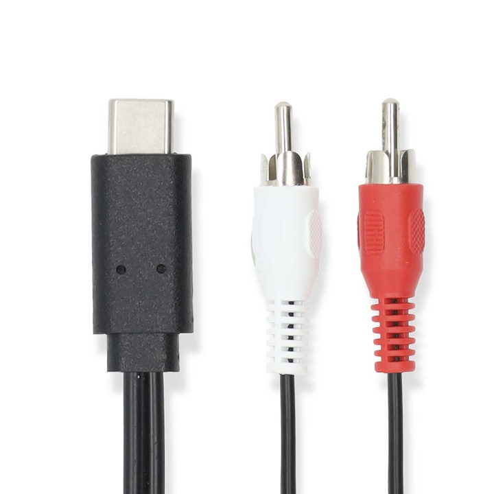 Nedis USB-C™ Sovitin | USB 3.2 Gen 1 | USB-C™ Uros | 2x RCA uros | 1.00 m | Pyöreä | Niklattu | PVC | Musta | Label ryhmässä ÄLYPUHELIMET JA TABLETIT / Laturit & Kaapelit / Sovittimet @ TP E-commerce Nordic AB (C66670)