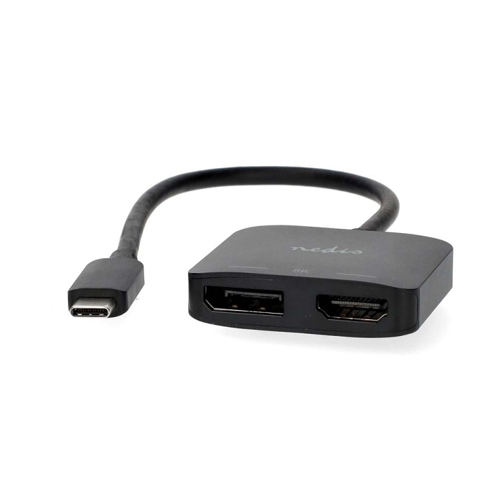 Nedis USB-C™ Sovitin | USB 3.2 Gen 1 | USB-C™ Uros | DisplayPort Naaras / HDMI™ Ulostulo | 8K@30Hz | 0.20 m | Pyöreä | Niklattu | Musta | Laatikko ryhmässä ÄLYPUHELIMET JA TABLETIT / Laturit & Kaapelit / Sovittimet @ TP E-commerce Nordic AB (C66687)