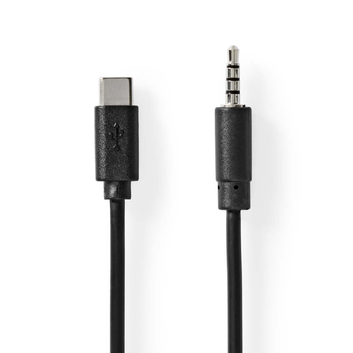 Nedis USB-C™ Sovitin | USB 2.0 | USB-C™ Uros | 3.5 mm uros | 1.00 m | Pyöreä | Niklattu | Musta | Label ryhmässä TIETOKOONET & TARVIKKEET / Kaapelit & Sovittimet / USB / USB-C @ TP E-commerce Nordic AB (C66717)