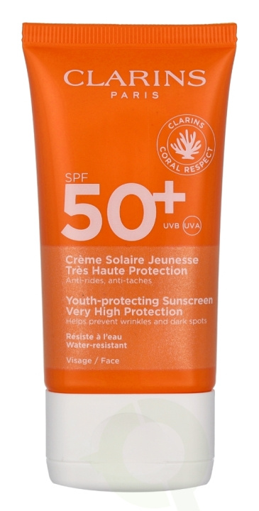 Clarins Youth-protecting Sunscreen SPF50+ 50 ml ryhmässä KAUNEUS JA TERVEYS / Ihonhoito / Rusketus / Aurinkosuoja @ TP E-commerce Nordic AB (C66849)