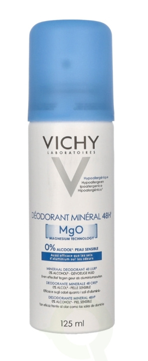 Vichy 48H Mineral MgO Deodorant Spray 125 ml ryhmässä KAUNEUS JA TERVEYS / Tuoksut & Parfyymit / Deodorantit / Naisten deodorantit @ TP E-commerce Nordic AB (C66878)