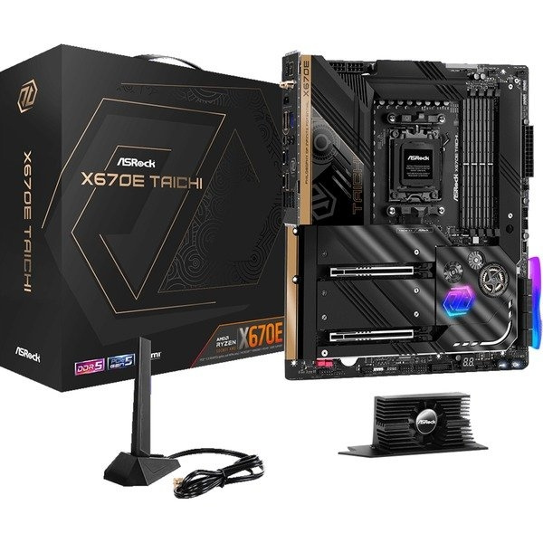 ASRock X670E TAICHI AMD AM5 X670E ATX CPNT Motherboard ryhmässä TIETOKOONET & TARVIKKEET / Tietokoneen komponentit / Emolevyt @ TP E-commerce Nordic AB (C66956)