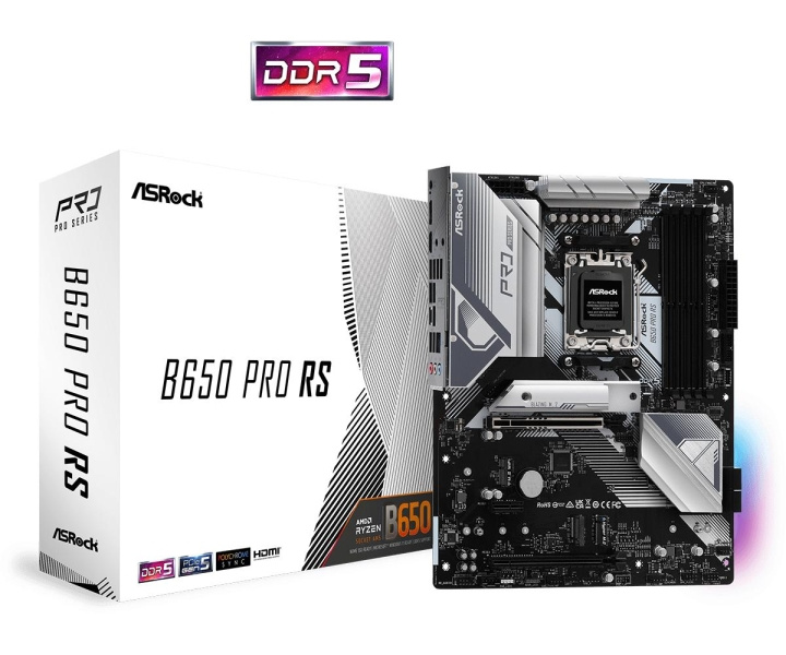 ASRock B650 Pro RS ATX AM5 AMD B650 ryhmässä TIETOKOONET & TARVIKKEET / Tietokoneen komponentit / Emolevyt @ TP E-commerce Nordic AB (C66957)