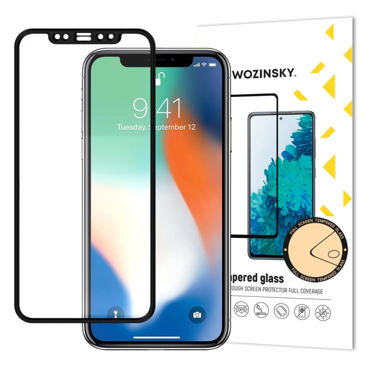 Wozinsky Skärmskydd 9H svart Apple iPhone 12/12 Pro ryhmässä ÄLYPUHELIMET JA TABLETIT / Puhelimen suojakotelo / Apple / iPhone 12 Pro @ TP E-commerce Nordic AB (C66965)