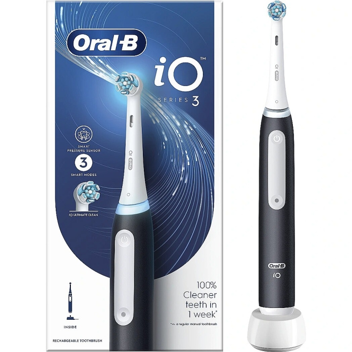 Oral B iO Series 3 Matt Black ryhmässä KAUNEUS JA TERVEYS / Suunhoito / Sähköhammasharjat @ TP E-commerce Nordic AB (C66966)