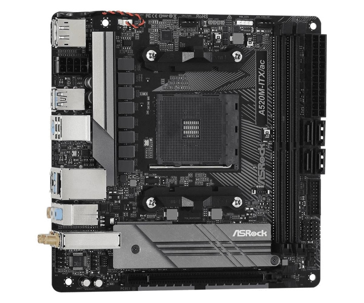 ASRock A520M-ITX/ac Mini ITX AM4 AMD A520 ryhmässä TIETOKOONET & TARVIKKEET / Tietokoneen komponentit / Emolevyt @ TP E-commerce Nordic AB (C66999)