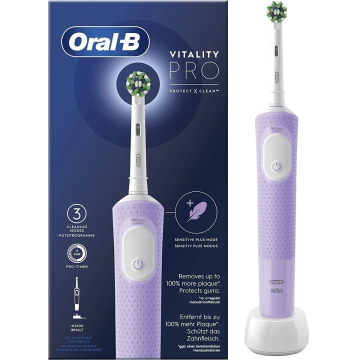 Oral B Vitality Pro Violet elektrisk tandborste ryhmässä KAUNEUS JA TERVEYS / Suunhoito / Sähköhammasharjat @ TP E-commerce Nordic AB (C67005)