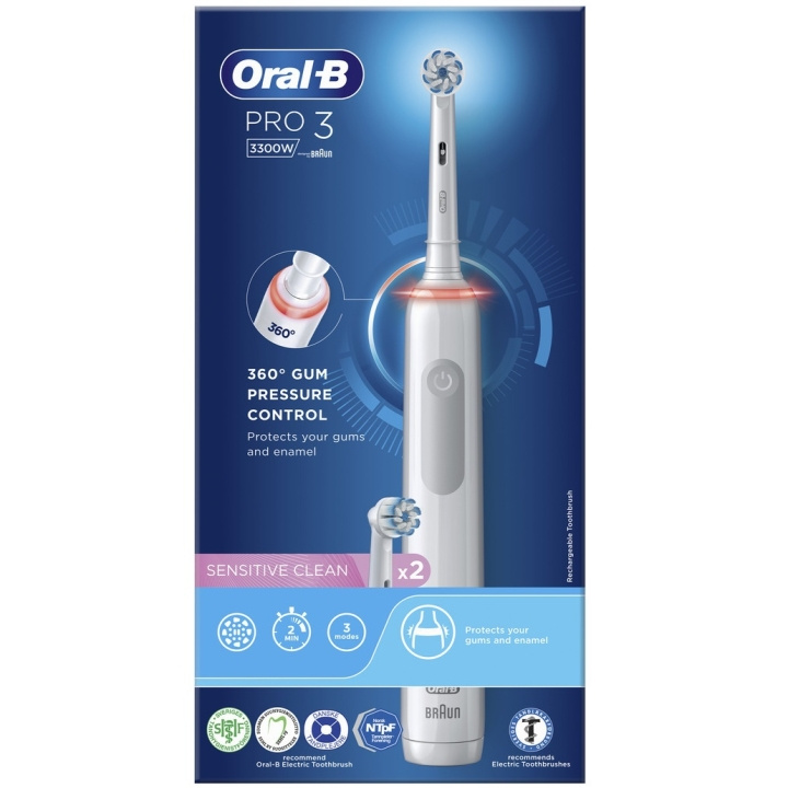 Oral B Pro 3 3300W elektrisk tandborste ryhmässä KAUNEUS JA TERVEYS / Suunhoito / Sähköhammasharjat @ TP E-commerce Nordic AB (C67012)