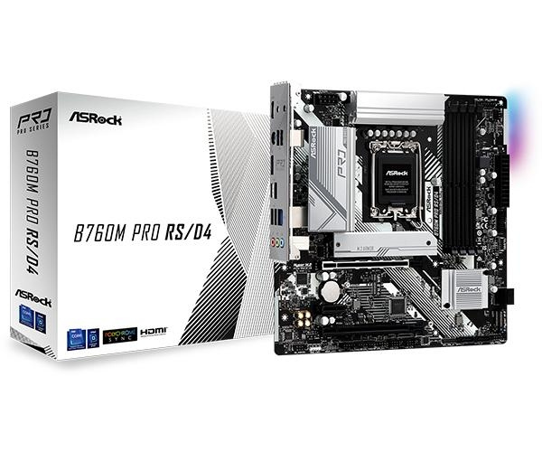 ASRock B760 PRO RS, DDR4 LGA1700 mATX ryhmässä TIETOKOONET & TARVIKKEET / Tietokoneen komponentit / Emolevyt @ TP E-commerce Nordic AB (C67023)