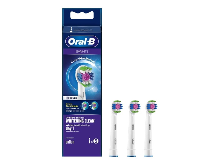 Oral B White Extra Toothbrush Head 3D White CleanMaximiser ryhmässä KAUNEUS JA TERVEYS / Suunhoito / Sähköhammasharjat Tarvikkeet @ TP E-commerce Nordic AB (C67039)