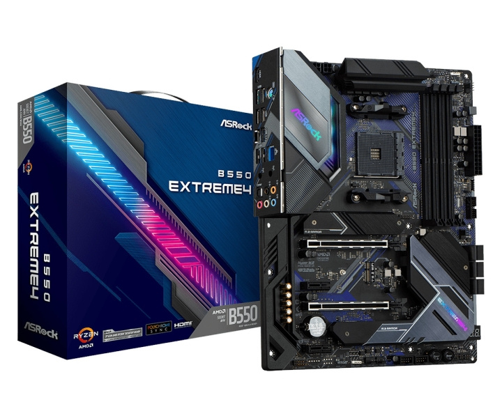 ASRock B550 Extreme4 ATX AM4 AMD B550 ryhmässä TIETOKOONET & TARVIKKEET / Tietokoneen komponentit / Emolevyt @ TP E-commerce Nordic AB (C67042)