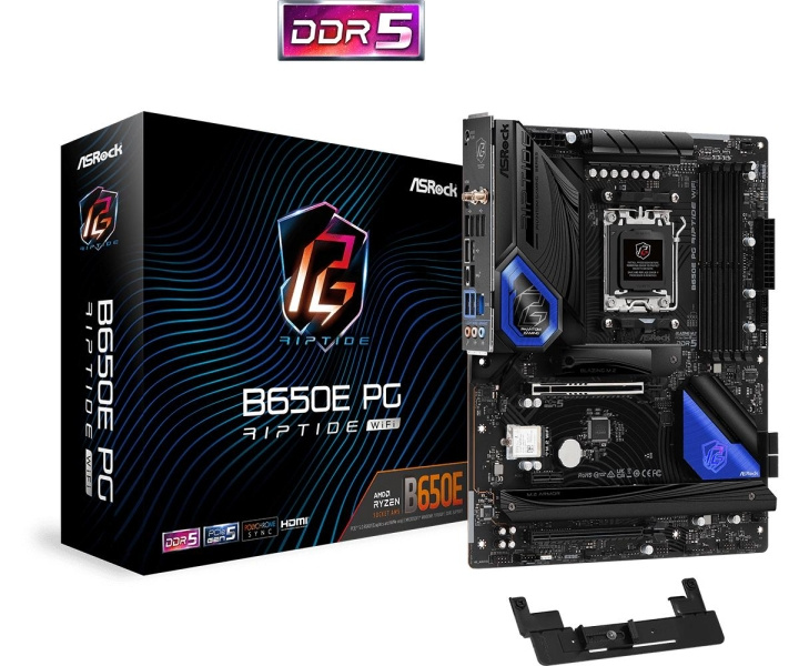 ASRock B650E PG Riptide WiFi ATX AM5 AMD B650 ryhmässä TIETOKOONET & TARVIKKEET / Tietokoneen komponentit / Emolevyt @ TP E-commerce Nordic AB (C67043)