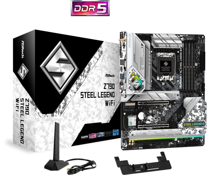 ASRock Z790 Steel Legend Wifi - DDR5 ryhmässä TIETOKOONET & TARVIKKEET / Tietokoneen komponentit / Emolevyt @ TP E-commerce Nordic AB (C67051)