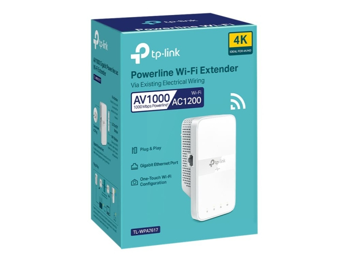 TP-Link TL-WPA7617 V1 Powerline adapter Can be connected to wall socket ryhmässä TIETOKOONET & TARVIKKEET / Verkko / Homeplug/Powerline @ TP E-commerce Nordic AB (C67120)