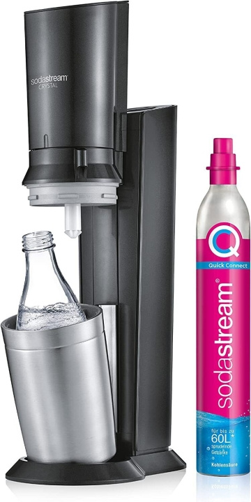 SodaStream Crystal 3.0 Sodamaskin Svart inkl. glasflaska ryhmässä KOTI, TALOUS JA PUUTARHA / Kodinkoneet / Vesi ja mehu / Hiilihapotuslaitteet @ TP E-commerce Nordic AB (C67160)