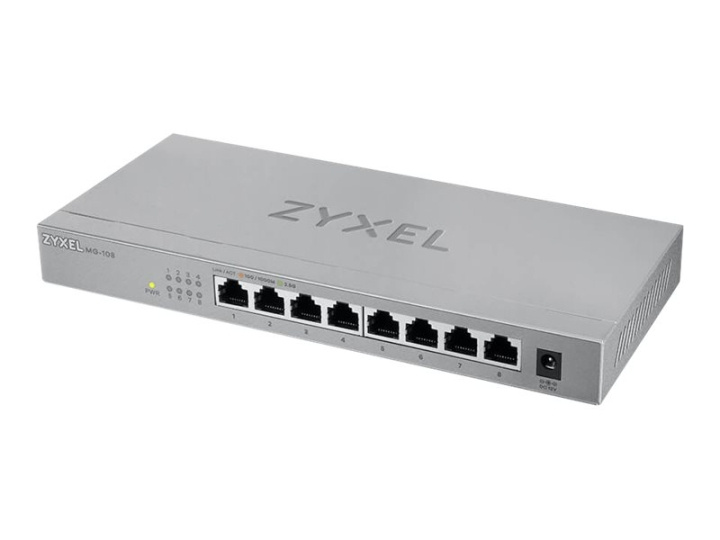 ZyXEL MG-108 Switch 8-port 2.5 Gigabit ryhmässä TIETOKOONET & TARVIKKEET / Verkko / Kytkimet / 10/100/1000Mbps @ TP E-commerce Nordic AB (C67267)