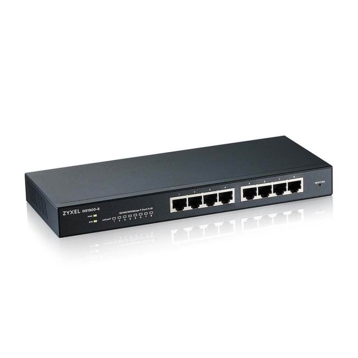 ZyXEL GS1900-8, 8 Port L2 Smart Switch ryhmässä TIETOKOONET & TARVIKKEET / Verkko / Kytkimet @ TP E-commerce Nordic AB (C67347)