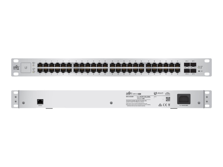 Ubiquiti UniFi Switch US-48-500W Switch 48-port Gigabit PoE+ ryhmässä TIETOKOONET & TARVIKKEET / Verkko / Kytkimet @ TP E-commerce Nordic AB (C67437)