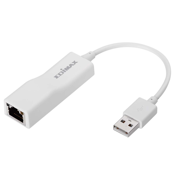 Edimax USB 2.0 Fast Ethernet -sovitin 10/100 Mbit valkoinen ryhmässä TIETOKOONET & TARVIKKEET / Verkko / Verkkokortti / USB @ TP E-commerce Nordic AB (C67582)