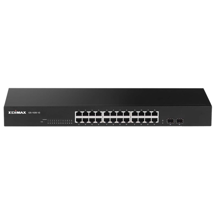 Edimax 26-porttinen Gigabit Switch kahdella SFP-portilla ryhmässä TIETOKOONET & TARVIKKEET / Verkko / Kytkimet / 10/100/1000Mbps @ TP E-commerce Nordic AB (C67602)