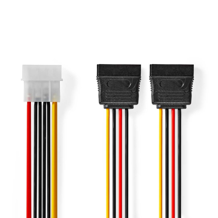 Nedis Sisäinen Virtakaapeli | Molex uros | 2x SATA 15-Pin naaras | Kullattu | 0.15 m | Pyöreä | PVC | Monivärinen | Laatikko ryhmässä TIETOKOONET & TARVIKKEET / Kaapelit & Sovittimet / Sisäinen / SATA @ TP E-commerce Nordic AB (C67635)