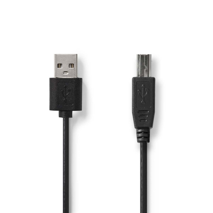 Nedis USB kaapeli | USB 2.0 | USB-A Uros | USB-B Uros | 480 Mbps | Niklattu | 2.00 m | Pyöreä | PVC | Musta | Label ryhmässä TIETOKOONET & TARVIKKEET / Kaapelit & Sovittimet / USB / USB-A / Kaapelit @ TP E-commerce Nordic AB (C67679)