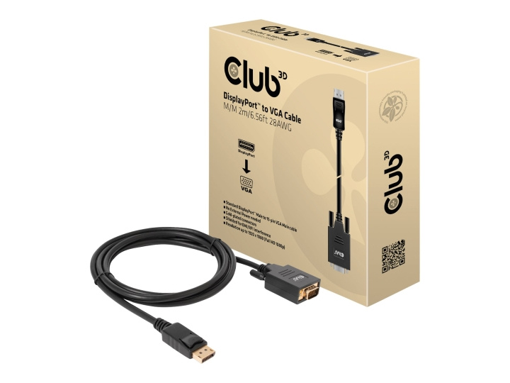 Club 3D Adapter 20 pin DisplayPort han (input) -> 15 pin HD D-Sub (HD-15) han (output) 2 m ryhmässä TIETOKOONET & TARVIKKEET / Kaapelit & Sovittimet / DisplayPort / Kaapelit @ TP E-commerce Nordic AB (C67830)